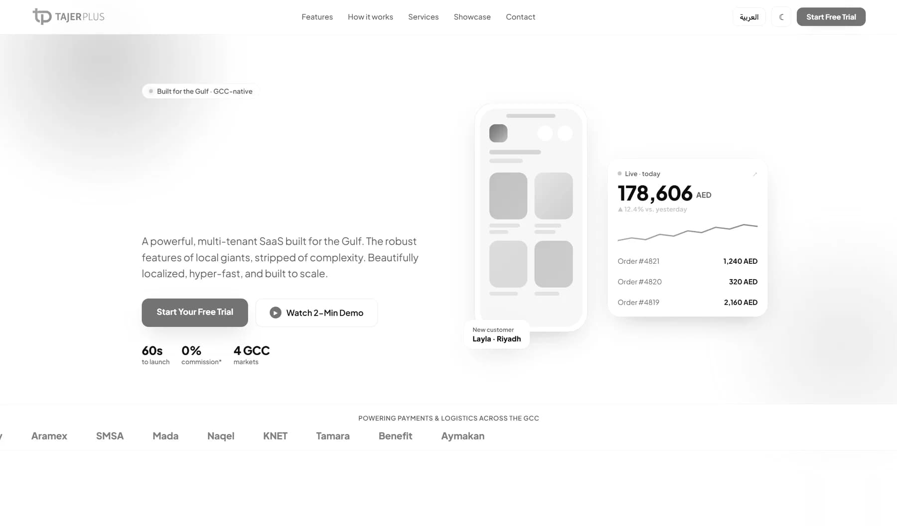 TajerPlus — An e-commerce and marketing platform for businesses across the Middle East.